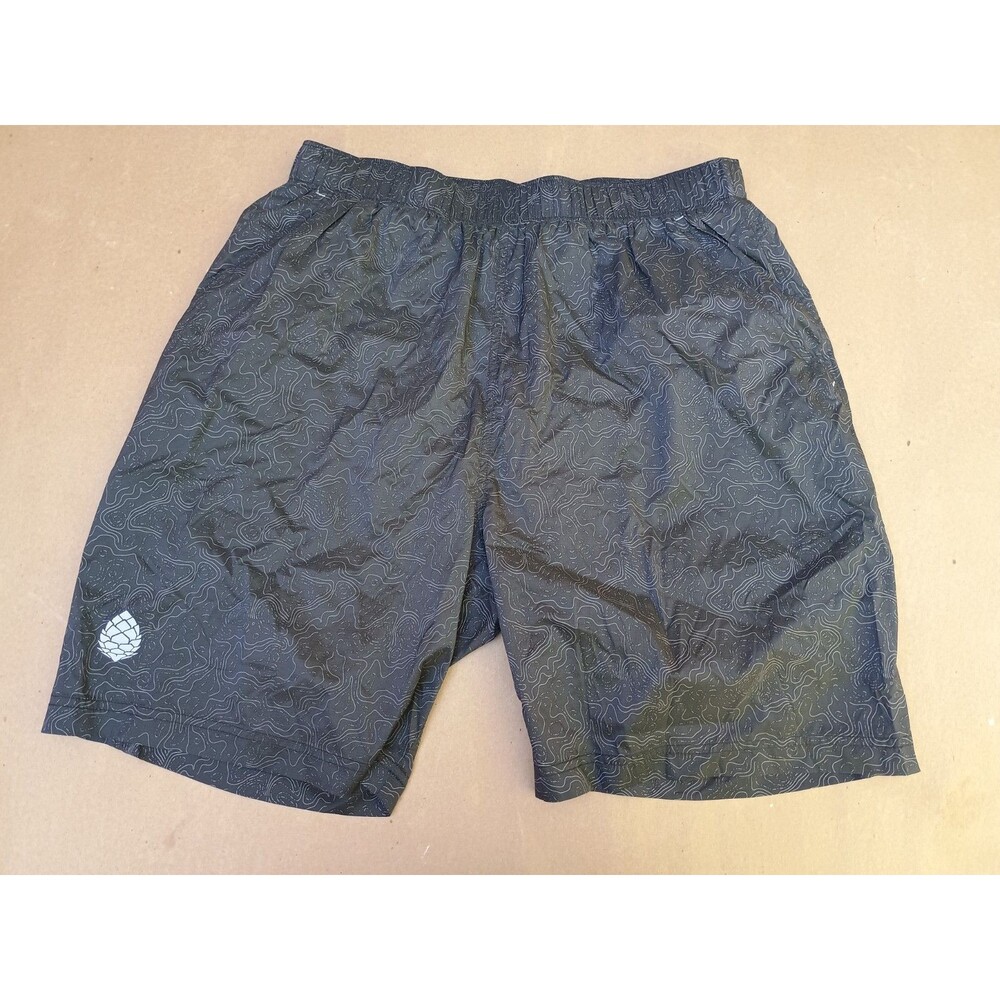 Stio Second Light Shorts Large Gray Topographic Print Running Hiking Quick Dry